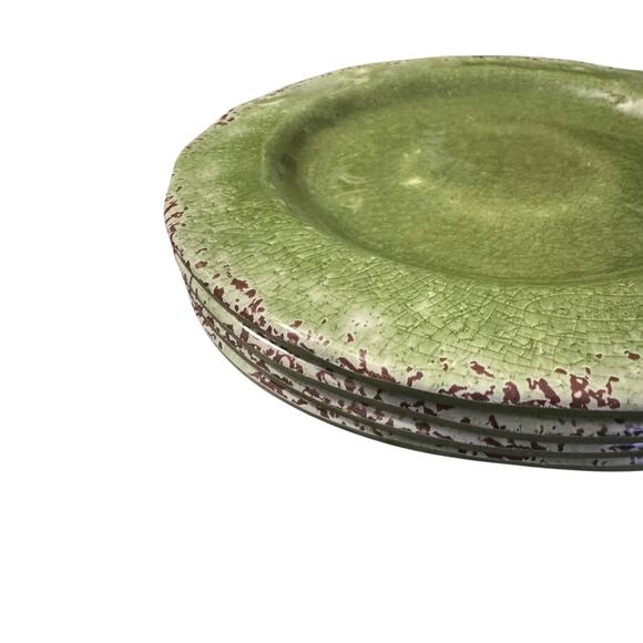 Pier 1 “Carmelo” Rustic Green Salad Plate Melamine Set of 4 - Picture 2 of 3
